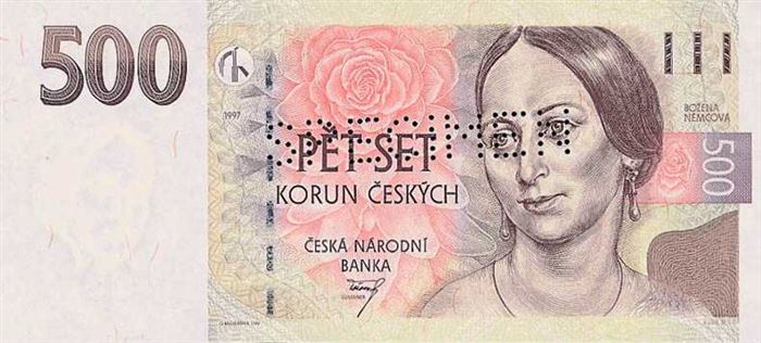 Банкнота 500 чешских крон (лицевая сторона)