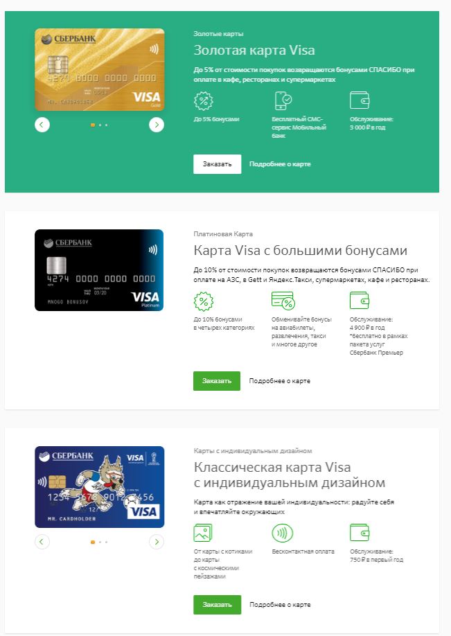 Типы дебетовых карт